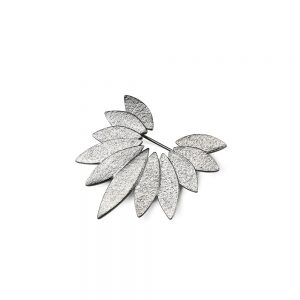 Icarus silver fanned brooch