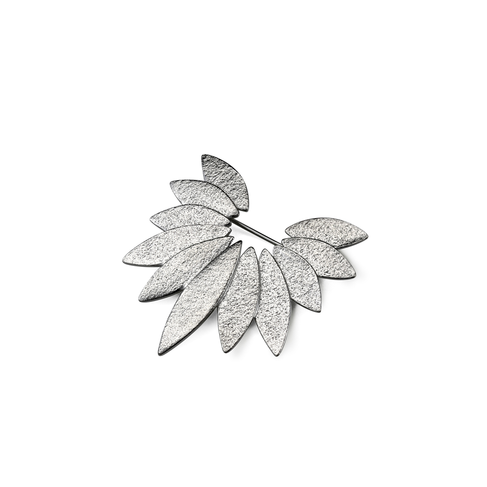 Icarus silver fanned brooch