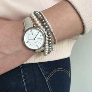 Alternative view of Grey cord friendship bracelet