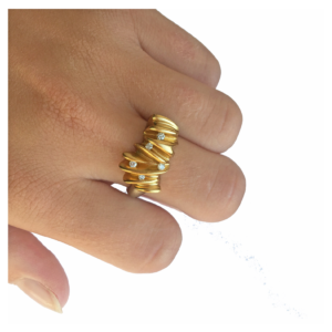Alternative view of Oyster quintet ring