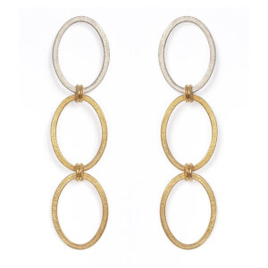 Ellipse triple hoop silver & vermeil studs