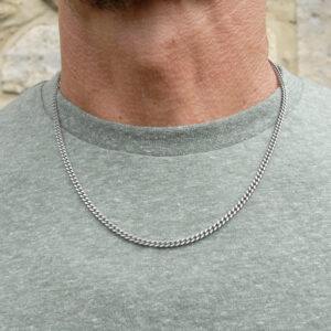 Alternative view of Titanium fine flat curb chain