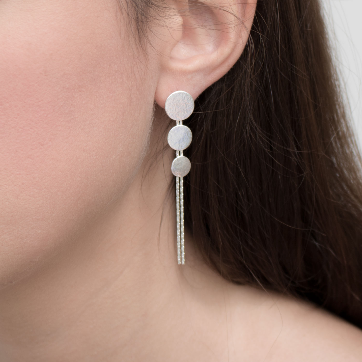 Paillette triple disc silver drops - Image 2