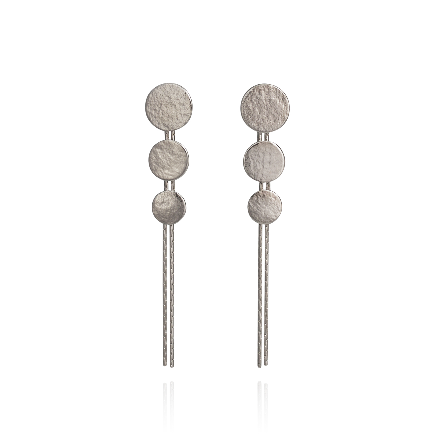 Paillette triple disc silver drops