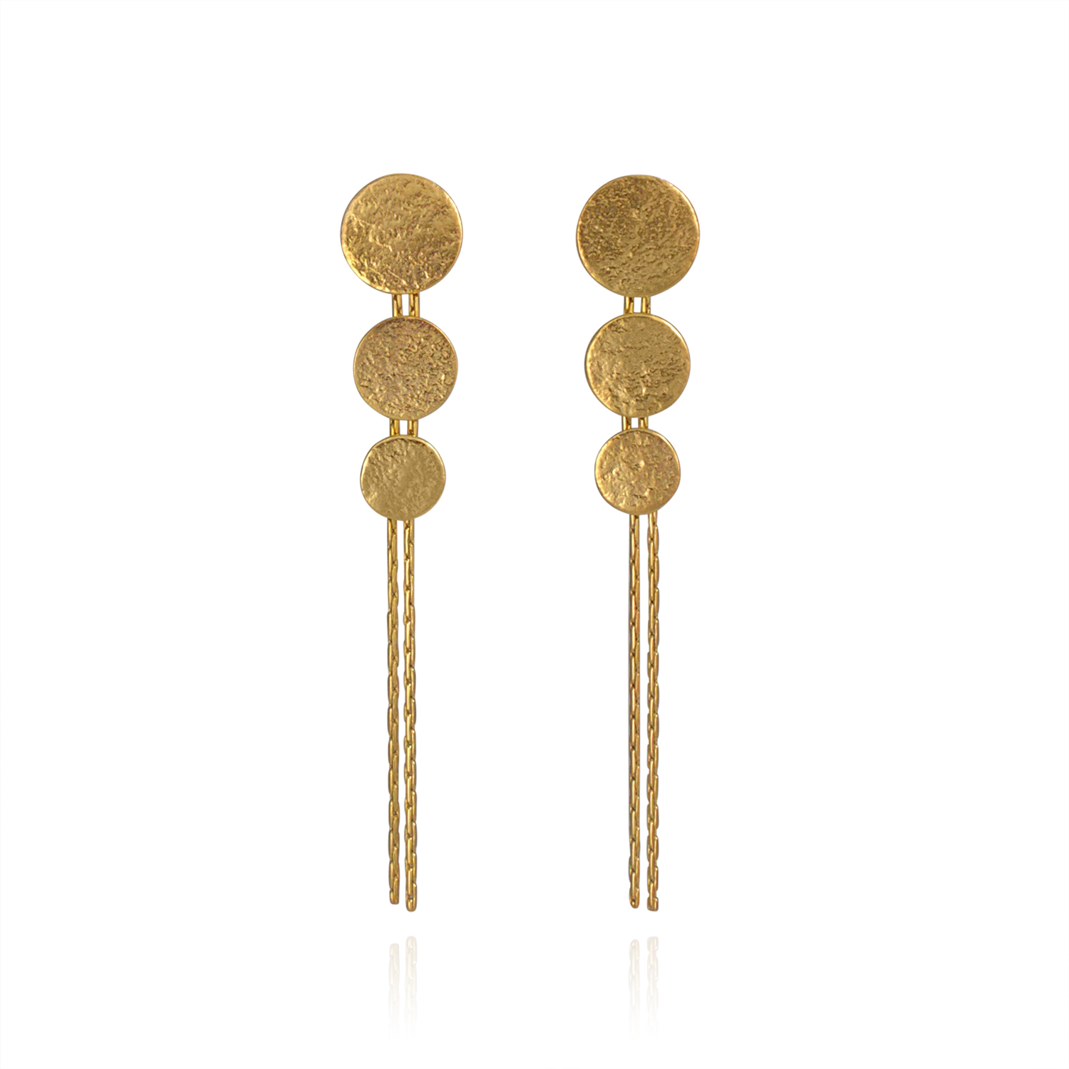 Paillette triple disc vermeil drops