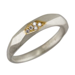 Slim diamond facet ring