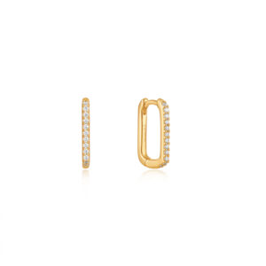 Gold glam oval hoop earrings
