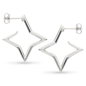 Deco star semi hoop stud
