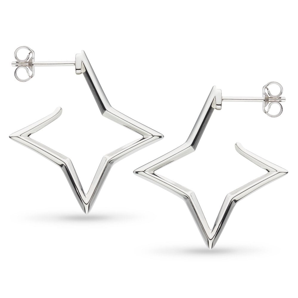 Deco star semi hoop stud