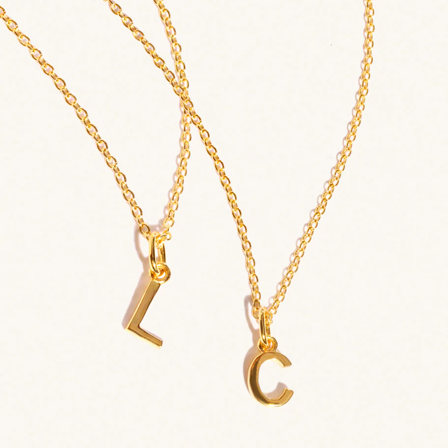 Golden initial pendant - Element Jewellery