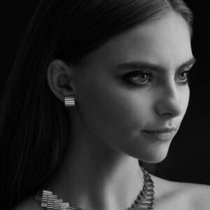 Alternative view of Metropolis silver curved studs