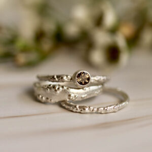 Alternative view of Orno green tourmaline slim silver ring