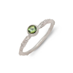 Orno green tourmaline slim silver ring
