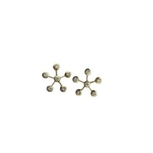 Pinwheel diamond and gold studs