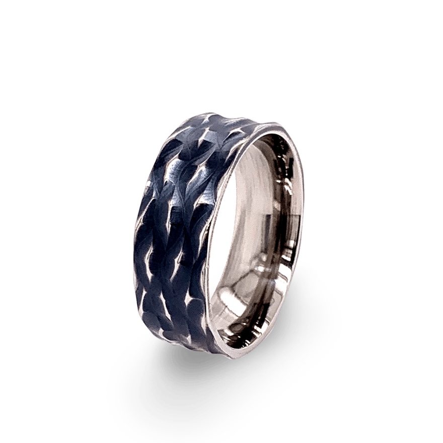 8mm black mountain ring