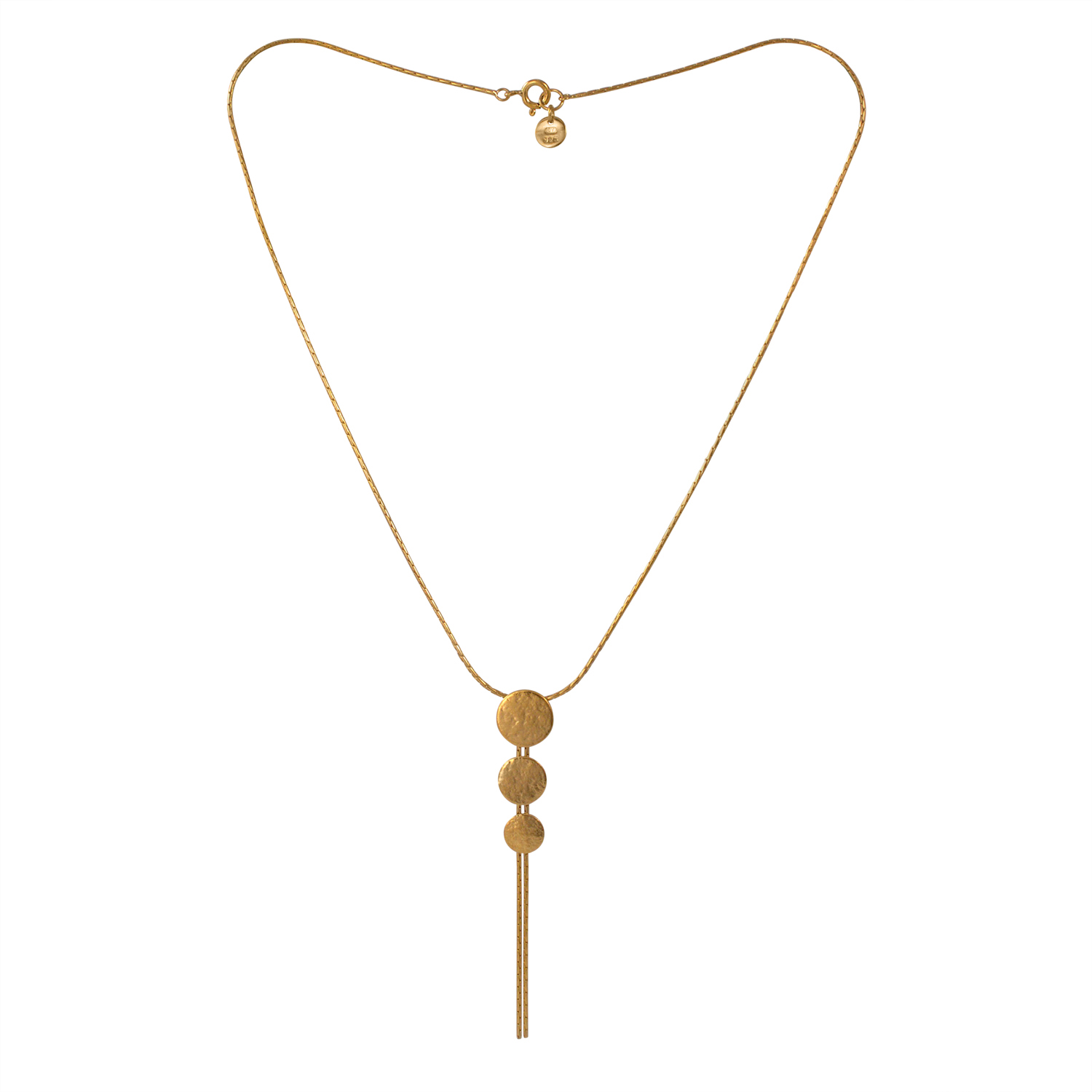 Paillette vermeil triple disc pendant - Image 2