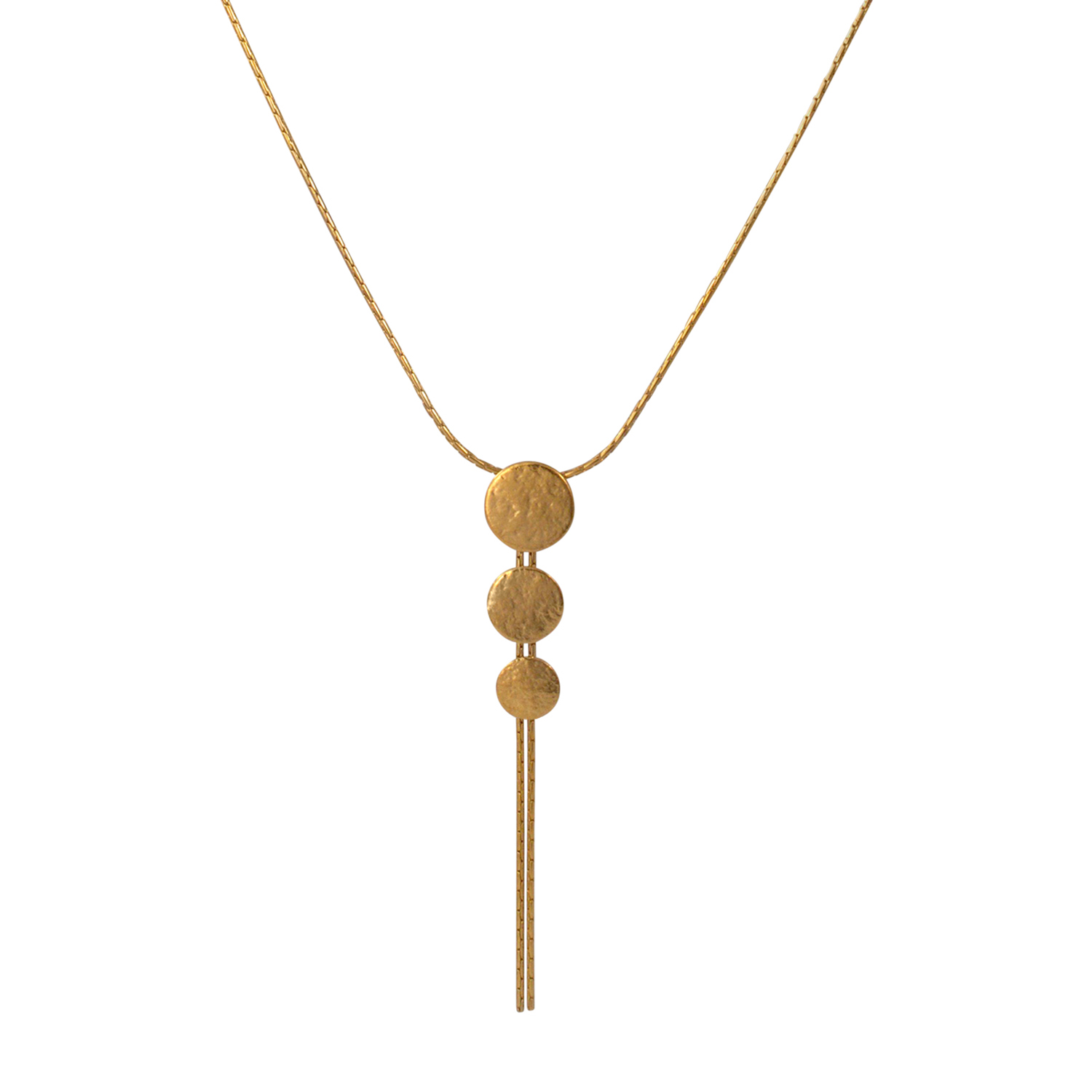 Paillette vermeil triple disc pendant