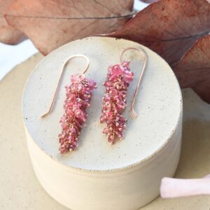 Alternative view of Wisteria pink tourmaline drop earrings