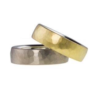 Alternative view of Wide silver & 18ct white gold fused ring