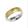 Wide silver & 18ct yellow gold fused ring