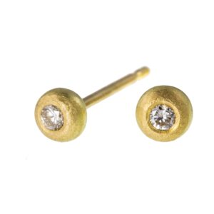 Diamond pebble stud earrings