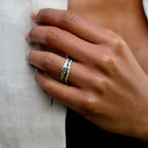 Orno blue sapphire white gold ring - Image 3