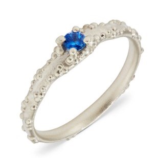 Orno blue sapphire white gold ring
