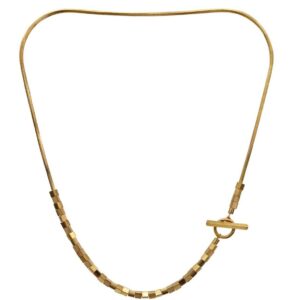 Golden metropolis T-bar necklace