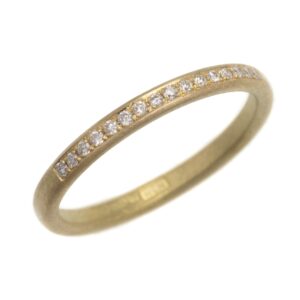 Slim yellow gold diamond eternity ring