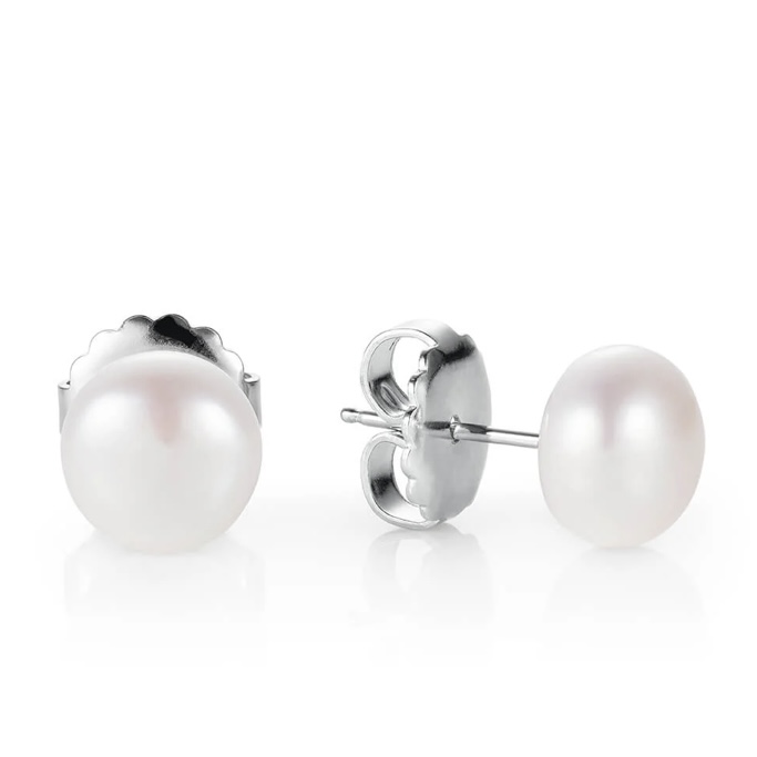 Audrey white pearl studs