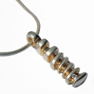 Alternative view of Duo diamond pebble stack pendant