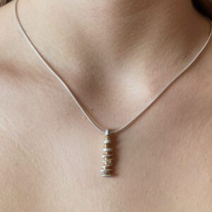 Duo diamond pebble stack pendant - Image 3