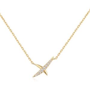 Golden pavé sparkle kiss necklace