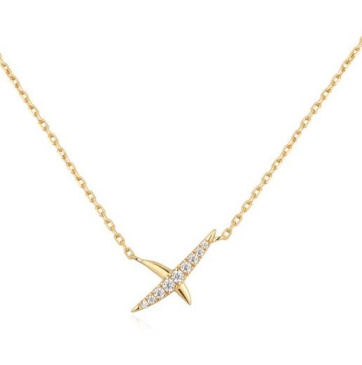 Golden pavé sparkle kiss necklace