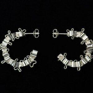 XYZ silver small squiggles hoops