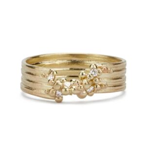Diamond spindrift wedding band