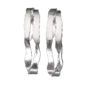 Edges double hoop earrings