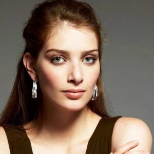 Alternative view of Edges double hoop earrings