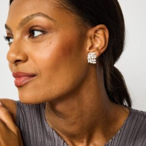 Alternative view of Fragments medium framework earrings