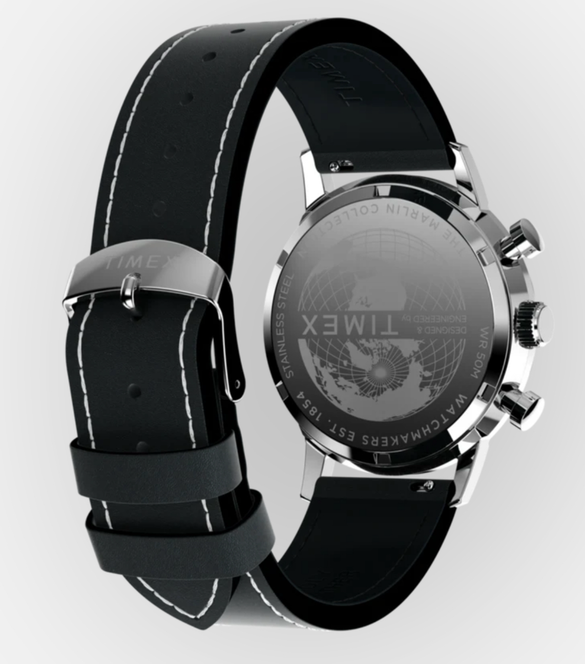 Marlin chronograph leather strap watch - Image 2