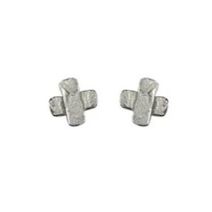 Unravelled tiny cross earrings