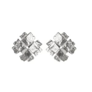 Unravelled medium weave square earrings