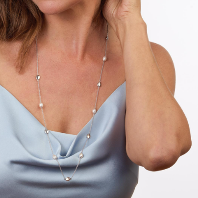 Coast pebble pearl station necklace - Image 2