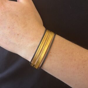 Gold vermeil & oxidised silver cuff 15mm wide - Image 2