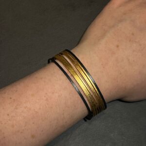 Gold vermeil & oxidised silver cuff 15mm wide