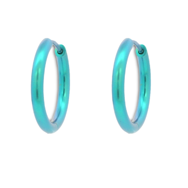 Medium round titanium hoops