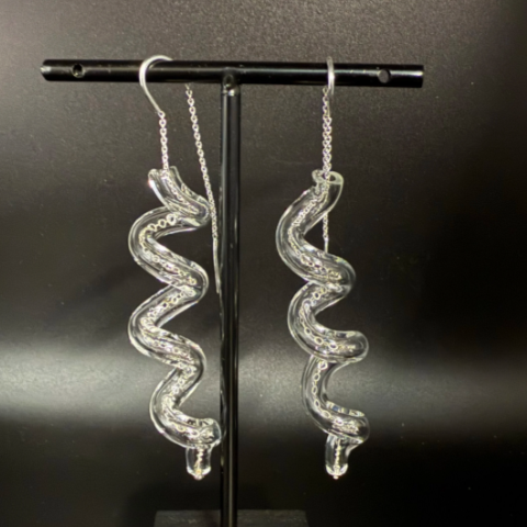 Curlicue drop earrings