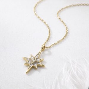 Alternative view of Céleste north star vermeil sparkle CZ petite